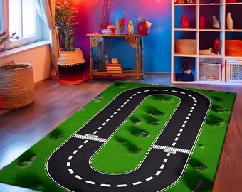 電車線路プレイマット|道路ラグ|子供用アクティビティマット|教育 