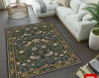Alfombra tapiz de pájaros de William Morris: Alfombra de área estilo Arts & Crafts