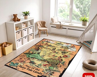 Vintage sprookjeskaart kinderkamerkleed: magisch speelkamerdecor