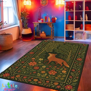 Alfombra de zorro del bosque encantado: decoración de habitación infantil con temática de bosque otoñal imagen 4