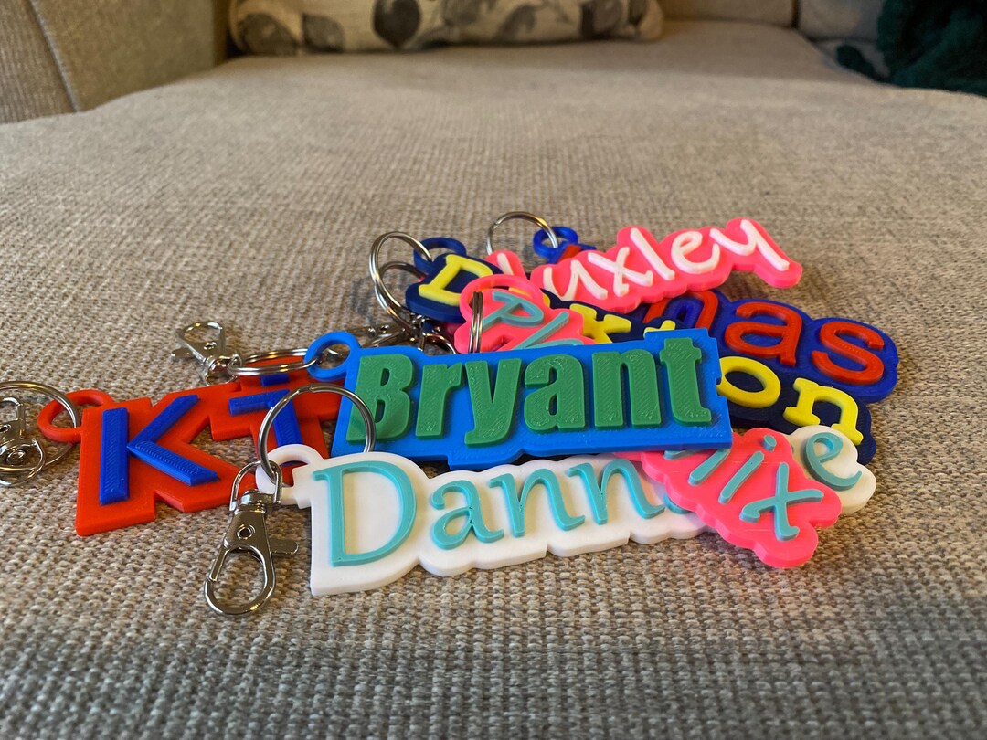 Custom Name 3D Printed Keychain - Etsy