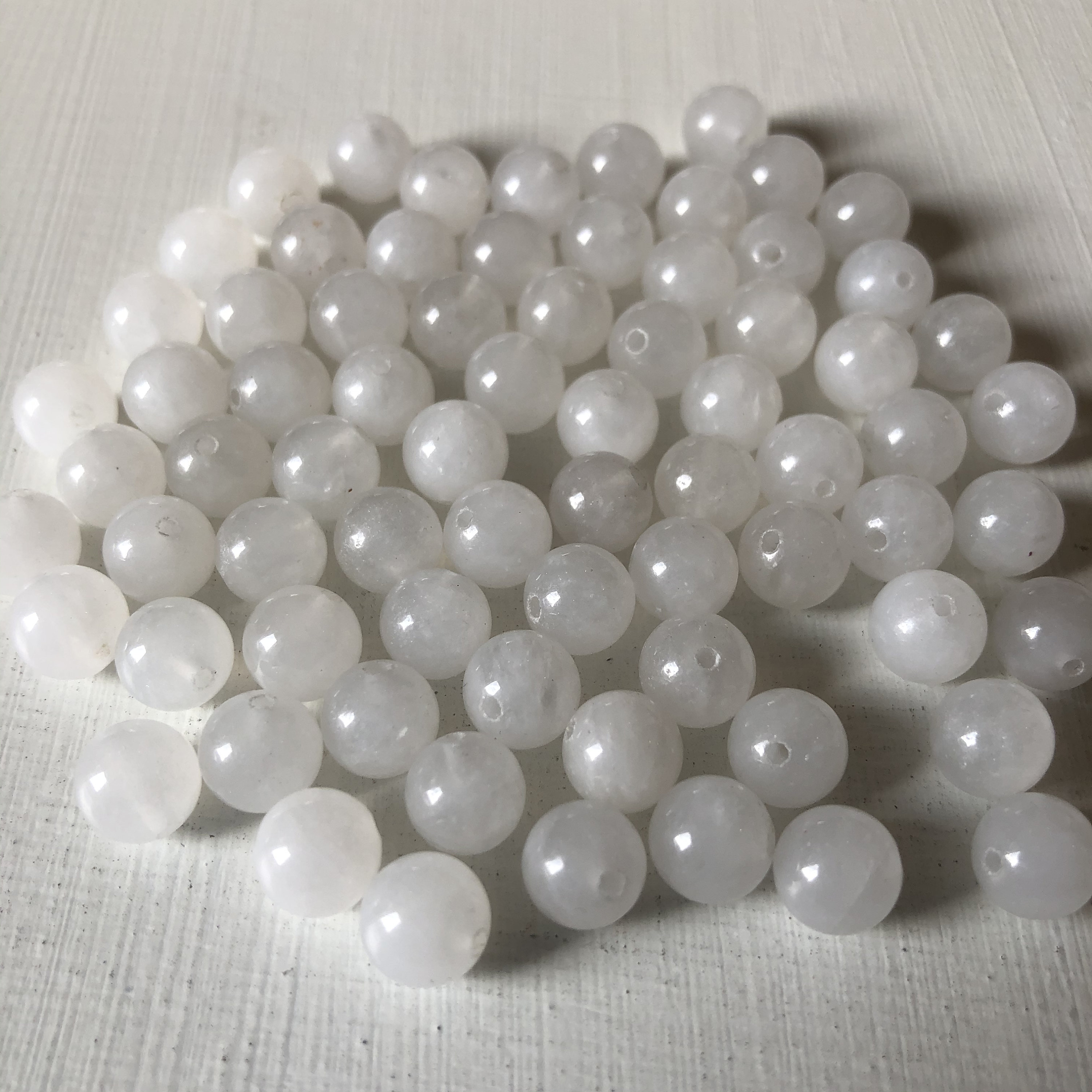 Smooth White Quartz Beads White Stones for Jewelry Making Etsy