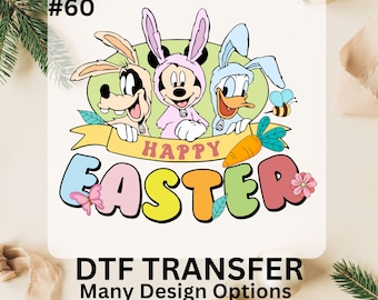 Disney Happy Easter Dtf Transfer, Mouse And Friends Easter Peeps Ready To Press