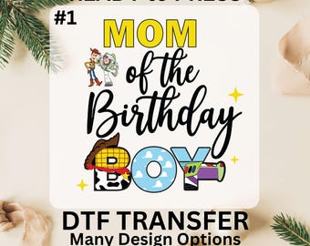 Custom Toy Story Birthday Party DTF Transfer, Birthday Boy and Girl, Matching Family Ready to Press DTF