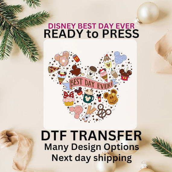 Disney Best Day Ever DTF Transfers, Disney Matching Family Trip Ready to Press Prints, Walt Disney Castle Mickey Minnie Donald Daisy Iron On