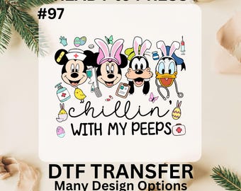 Disney Easter Dtf Transfer, Mouse And Friends Easter Peeps Ready To Press