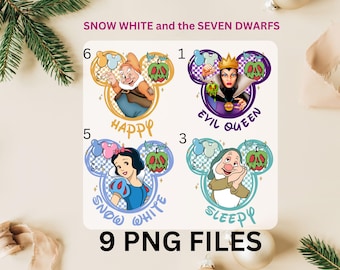 Snow White and Seven Dwarfs PNG Files, Disney Evil Queen PNG, Disneyland Family Trip