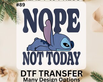 Disney Cartoon Stitch Lilo DTF Transfer, Ready to Press DTF for Birthday Party, Stitch Iron On decals, Stitch Dtf Gang Sheet