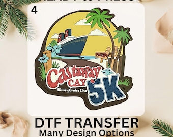 Castaway Cay 5k Disney Cruise Line DTF Transfers, Mickey Mouse runDisney 5K Race DTF Iron On Prints, Disney Lookout Cay, Every Mile Is Magic