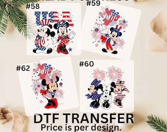 Disney 4th of July DTF Transfers, USA 250th Birthday Disney Mickey and Friends Heat Transfer, America Independence Day Gang Sheet