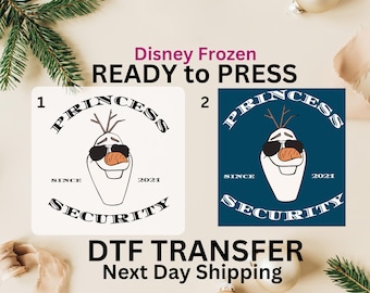 Olaf Princess Security Dad Transfer DTF, Olaf Snowman Guard Print, Princess Protection Frozen, Elsa Olaf, Disneyland Father's Day Iron On