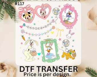 Mickey and Friends Easter Day Ready to Press DTF, Disney Easter Iron On Decals