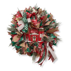 Handmade Christmas Wreath: Burlap & Ribbon Holiday Door Decor