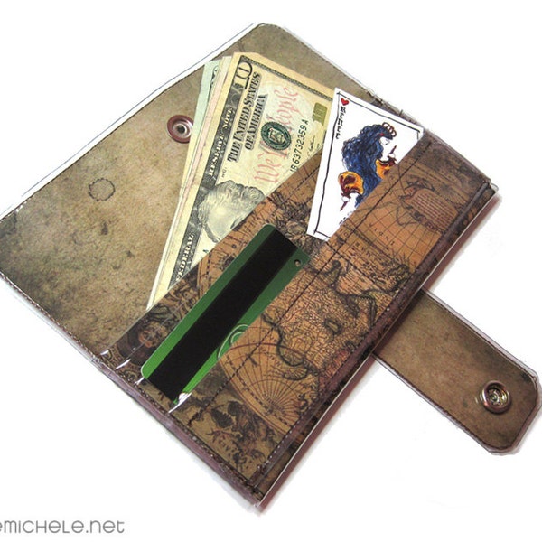 Ancient World Maps Vinyl Large Wallet