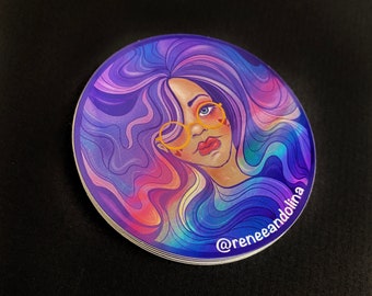 Holographic Cosmic Babe sticker