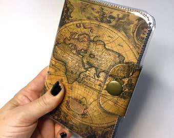 Ancient World Maps Vinyl Travel Passport Case holder