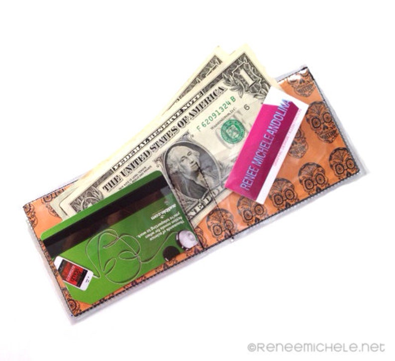 Sugar Skulls Day of the Dead Día de los Muertos Men's bifold vinyl wallet image 4