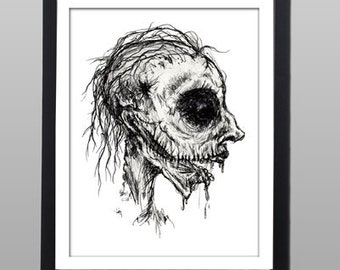 Zombie - printable art, horror, print, wall art