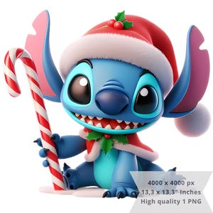 1 PNG かわいいステッチ クリスマス クリップアート画像、昇華用デジタル デザイン PNG ファイル、高解像度、インスタント デジタル PNG ダウンロード