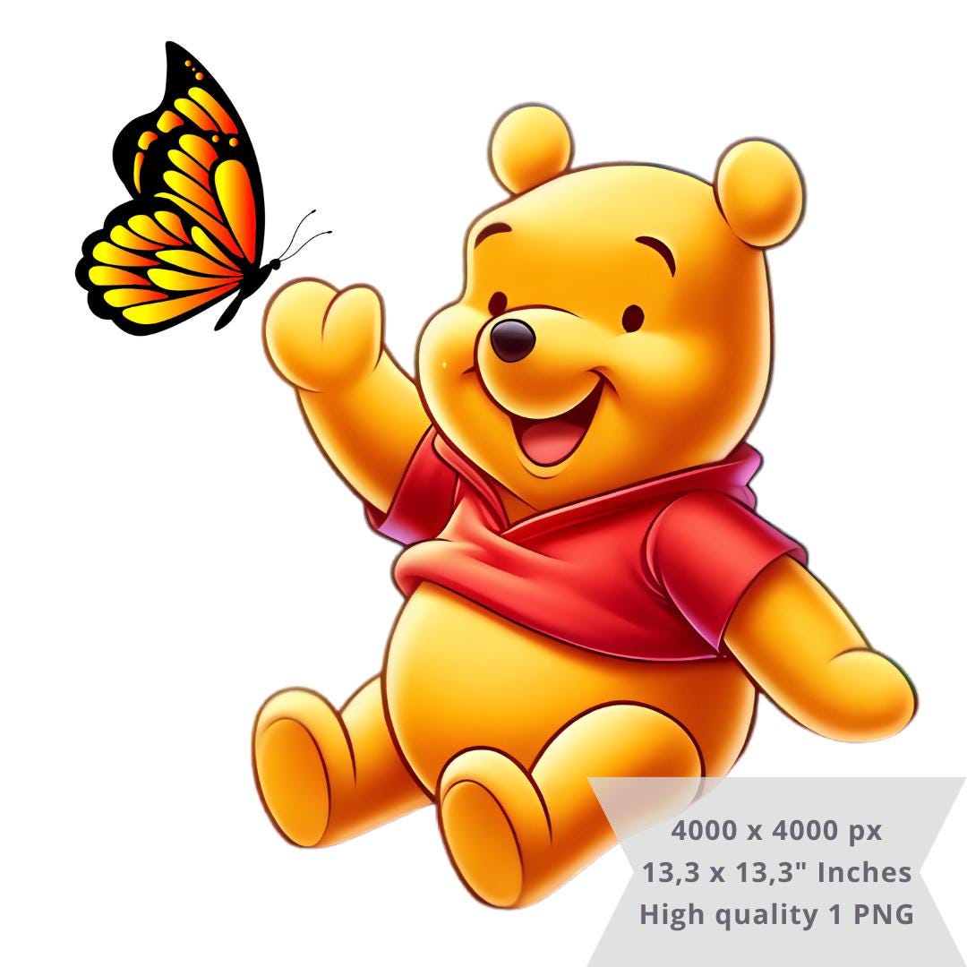 Winnie the pooh butterfly shirt - Etsy México, image size:1080x1080