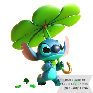 1 PNG かわいいステッチ 聖パトリックの日、クリップアート画像、昇華用デジタルデザイン PNG ファイル、高解像度、インスタントデジタル PNG ダウンロード