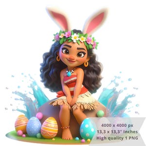 1 PNG Cute Moana Splash Eggs Easter, Obrazy clipart, Cyfrowy projekt PNG plik do sublimacji, Wysoka rozdzielczość, Natychmiastowe cyfrowe pobieranie PNG