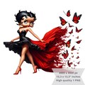 1 PNG Cute Betty Boop Butterflies, Clipart Images, Digital design PNG file for sublimation, High Resolution, Instant Digital PNG Download product logo