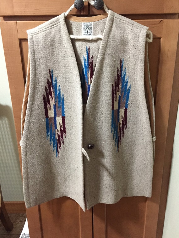 Vintage Ortega's Hand Woven Wool Vest - Chimayo Ne