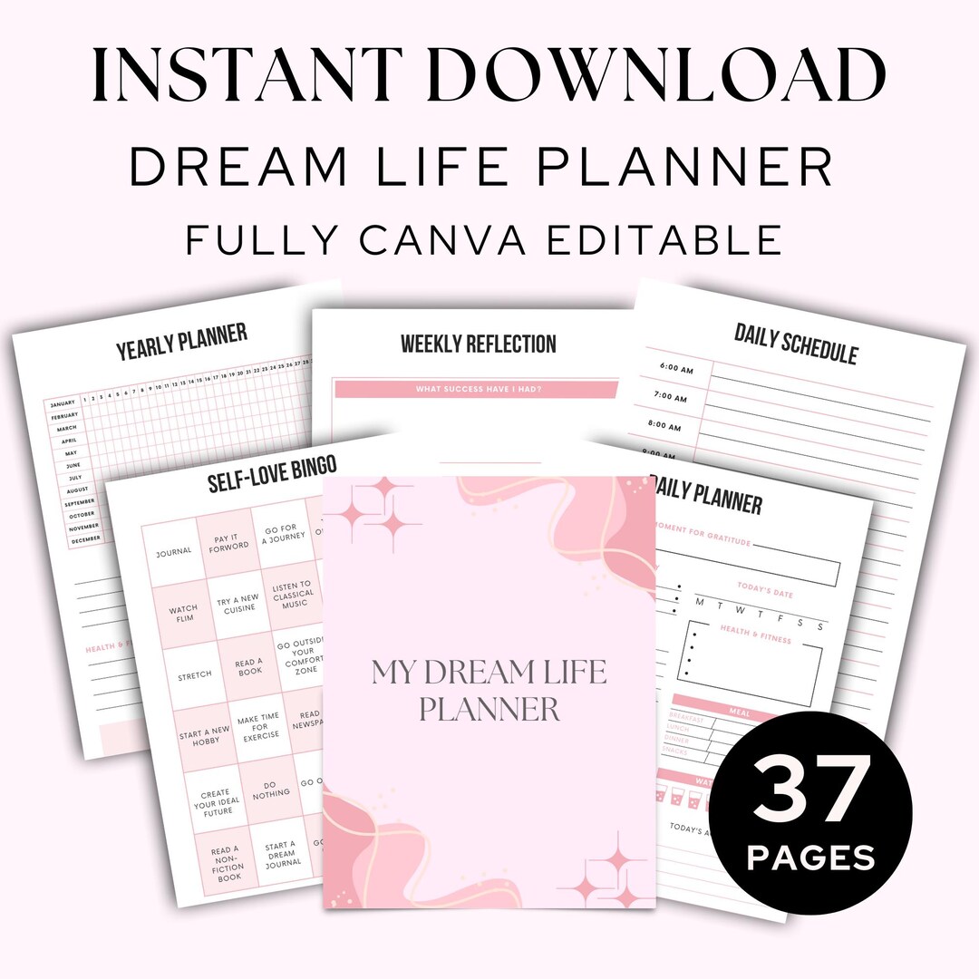 2026 Dream Life Planner | Canva Editable, Wellness & Goal Setting ...