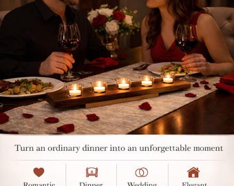 Elegante centro de mesa con vela de nogal