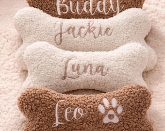 Peluche con forma de hueso de perro con nombre bordado – Regalo personalizado para mascotas, suave regalo para cachorros