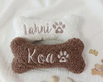 Peluche personalizado con forma de hueso para perros – Regalo personalizado con nombre bordado para mascotas, regalo para amantes de los perros
