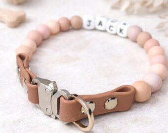 Collar para perro hecho a mano, collar de cuentas personalizado, collar de seguridad, collar personalizado con nombre para perros y gatos.