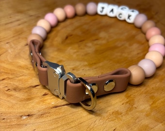 Collar de cuentas para perro: hecho a mano, impermeable, con patrón tribal - 2 cm