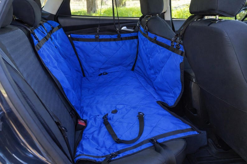 Waterproof Dog Car Seat Cover Hammock for Back Seat, Heavy Duty Oxford Fabric, Scratchproof Protector with Safety Leash