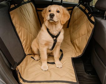 Funda impermeable para asiento de coche para perros: protector para mascotas a prueba de arañazos, personalizable.