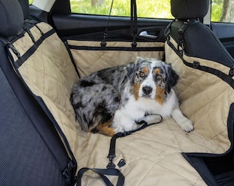 Funda de coche para perros de 2 plazas: funda protectora, impermeable y resistente a arañazos.
