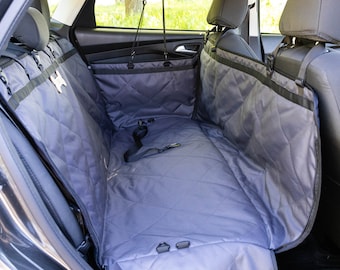 Funda impermeable para asiento de coche para perros – Hamaca para coche de 3 plazas, alfombrilla antideslizante para mascotas, protector de asiento trasero resistente a los arañazos para perros