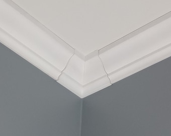 4 blocs d'angle pour moulure couronnée de style déco - Convient aux moulures de 3 5/8 po. (paquet de 4)