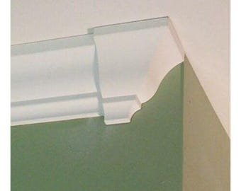 Juego de 2 tapas para extremos de molduras de corona. Se adapta a molduras de 3 5/8" (1 izquierda, 1 derecha).