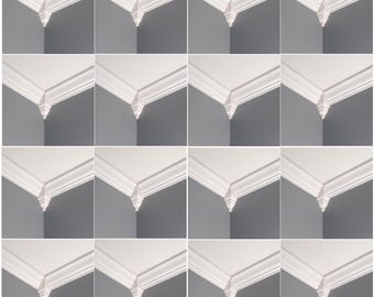 16 blocchi angolari per modanature a corona, adatti a modanature da 3 5/8". (Confezione da 16 pezzi, colore bianco)