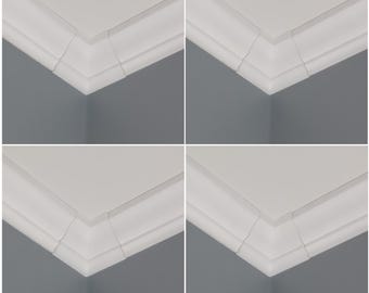 4 Deco Style Crown Molding Corner Blocks - Fits 3 5/8" Molding (4-Pack)