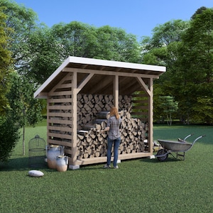 10x5 DIY Woodshed Plans PDF - Step by Step  Build Guide - Firewood Shed Plans - Sturdy and Easy Build Wood Storage