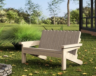 4’9” Adirondack Chair Plan - DIY Outdoor Woodworking Project - Garden Bench PDF Pattern