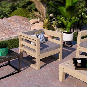 DIY Wooden Outdoor Armchair Plans: Patio & Garden Seating (Digital Download)
