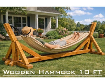 Wooden Hammock Stand Plans – DIY Outdoor Hammock Frame – Rustic Garden Hammock PDF