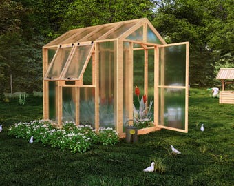 DIY 2,5 x 2,5 m Gewächshaus-Pläne: Polycarbonat-Panel-Design (PDF-Muster)