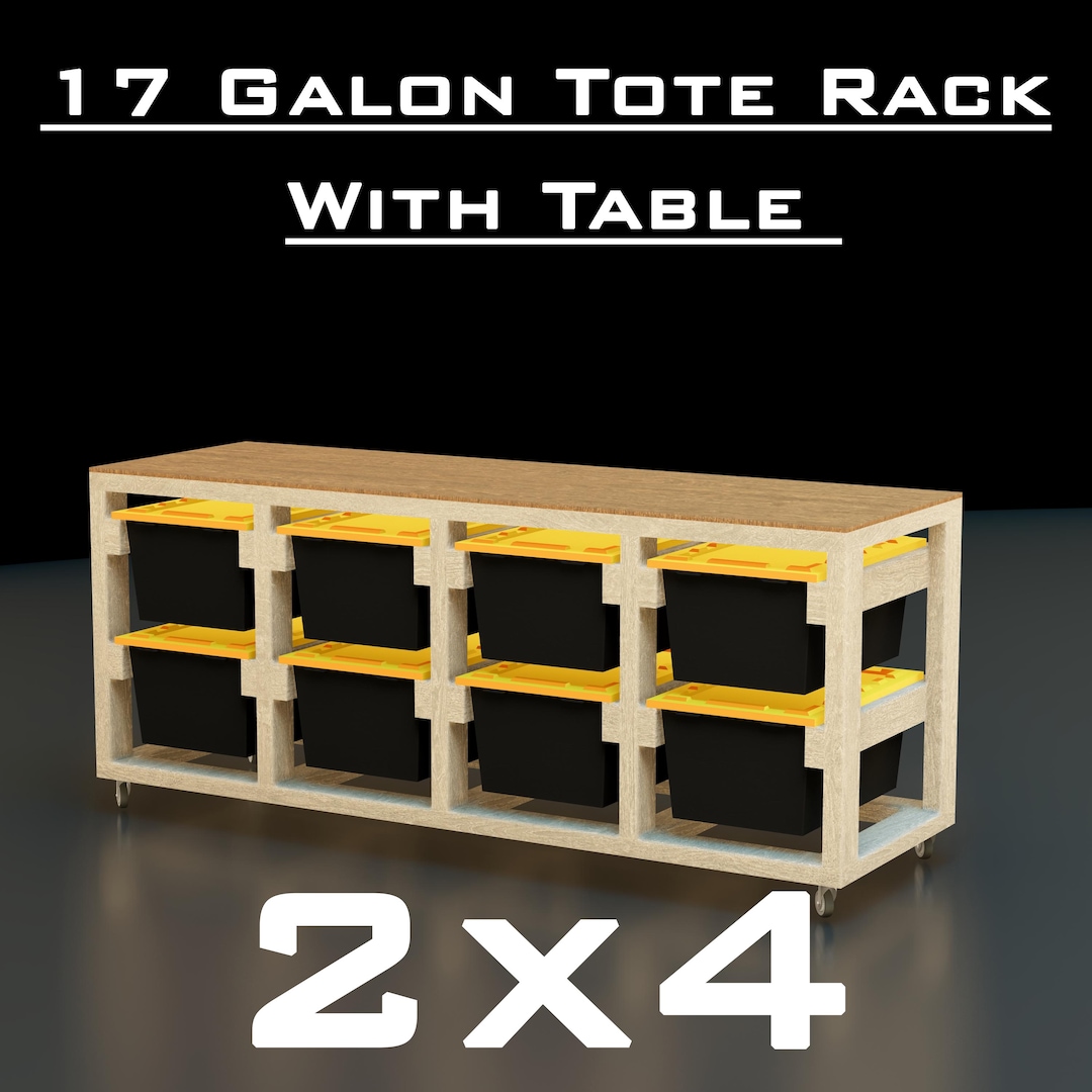 17 Gallon Tote Rack and Workbench – DIY Woodworking Plans – Mobile ...