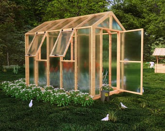 DIY 6x10 Gewächshaus-Pläne: Polycarbonat-Panel-Struktur (PDF)