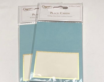 Place Cards by Caspari. blue with gold trim. 2 sets